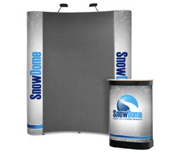 3 x 2 Curved Fabric & Graphic Popup Stand