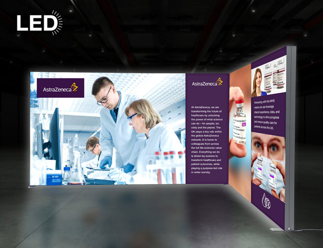 3m x 2m L-Shape Lightbox Exhibition Stand