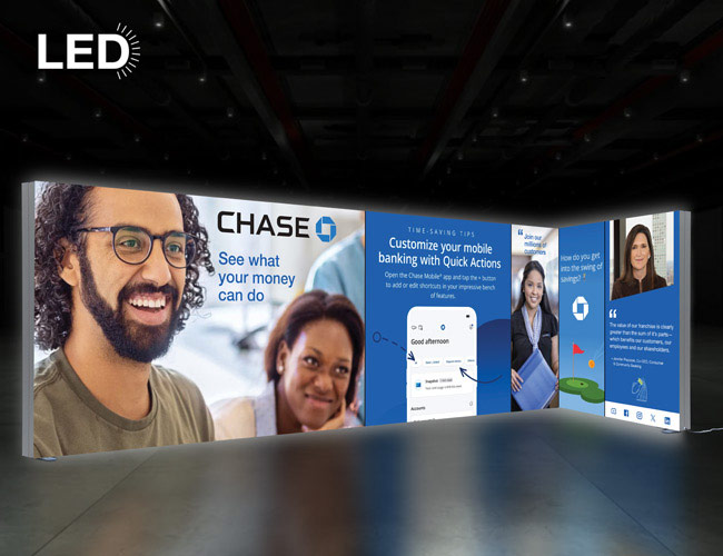 6m x 2m L-Shape Lightbox Exhibition Stand